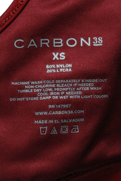 Carbon 38 Womens Cut Out Back Scoop Neck Sports Bra Red Size Extra Small