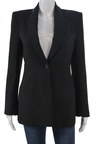 Zara Women Basic Jacket Black Button Long Sleeve Polyester Size XS