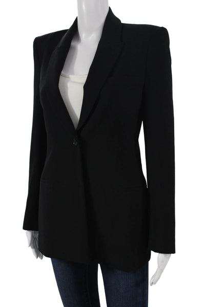 Zara Women Basic Jacket Black Button Long Sleeve Polyester Size XS