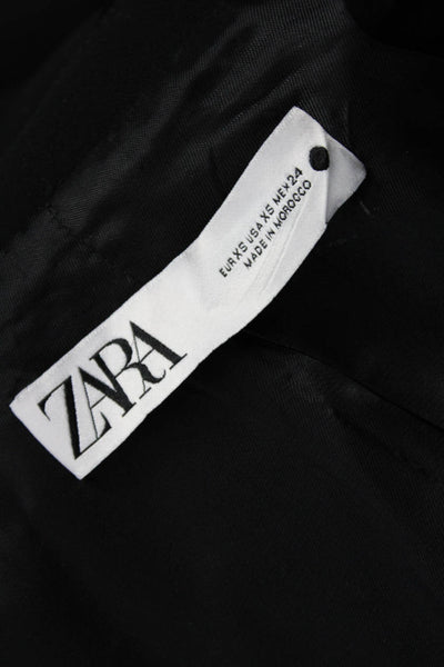 Zara Women Basic Jacket Black Button Long Sleeve Polyester Size XS