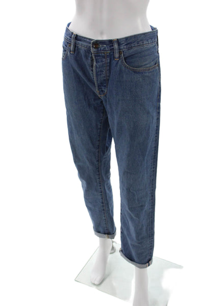 Todd Snyder Mens Straight Jeans Blue Mid Rise Button Cotton Size 31