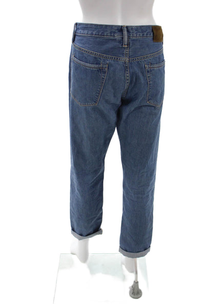 Todd Snyder Mens Straight Jeans Blue Mid Rise Button Cotton Size 31