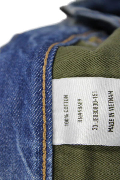 Todd Snyder Mens Straight Jeans Blue Mid Rise Button Cotton Size 31
