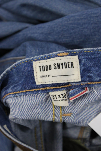 Todd Snyder Mens Straight Jeans Blue Mid Rise Button Cotton Size 31