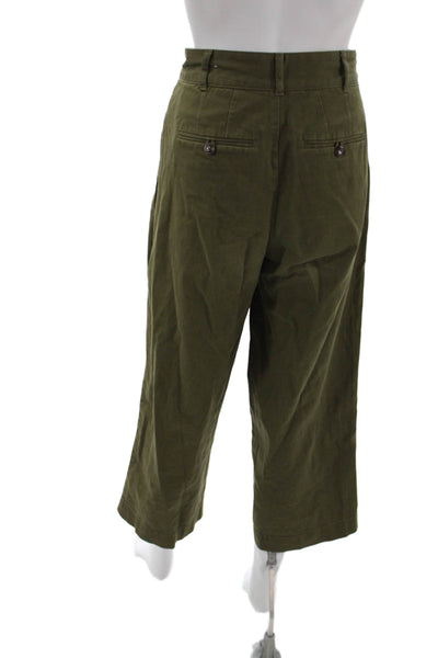 Madewell Womens Cropped Green Cotton Pants Size 26
