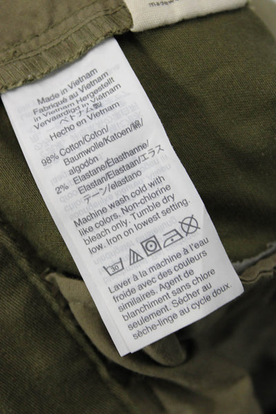 Madewell Womens Cropped Green Cotton Pants Size 26