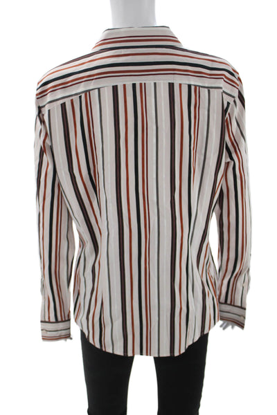 Brooks Brothers Women Striped Cotton Button-Up Long Sleeve Size 10