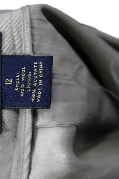 Brooks Brothers Women Beige Wool Dress Pants Zip Size 12