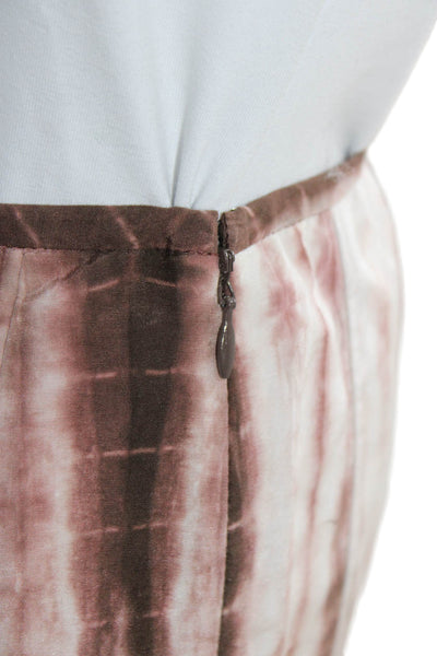 Lafayette 148 New York Women A-Line Brown Silk Knee Length Skirt Size 12