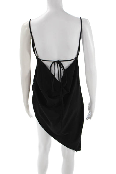 Amanda Uprichard Womens Black Cowl Neck Slip Dress Knee Length Polyester Size L