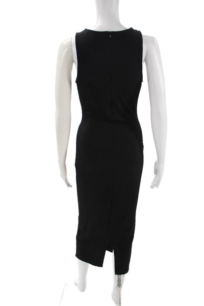 MINKPINK Womens Bodycon Black Dress Sleeveless V-Neck Mid-Calf Size M