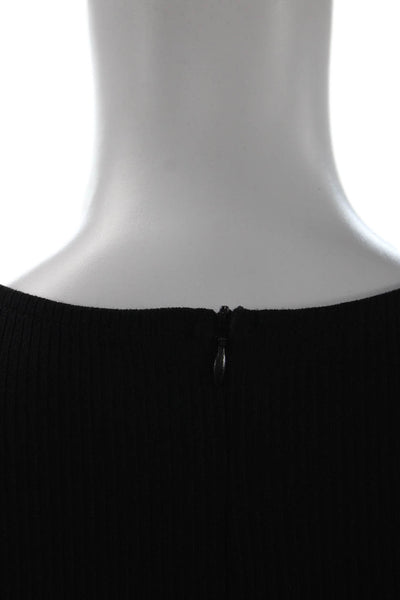 MINKPINK Womens Bodycon Black Dress Sleeveless V-Neck Mid-Calf Size M