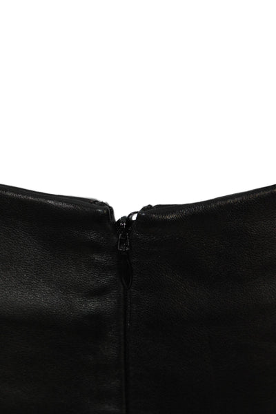 Loulou Studio Women Straight Pencil Leather Skirt Black Zip Size 42