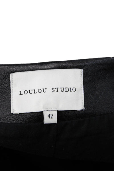 Loulou Studio Women Straight Pencil Leather Skirt Black Zip Size 42