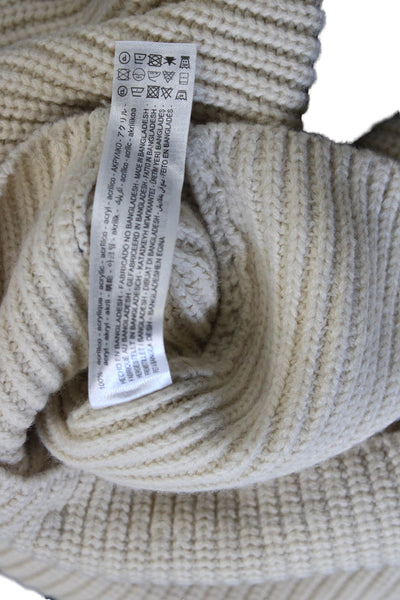 Zara Women Pullover Sweater Mock Neck Beige Acrylic Long Sleeve Size S