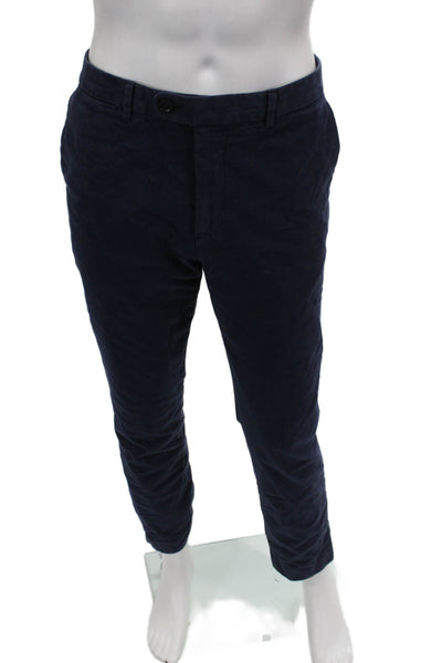 Bonobos Mens Chino Pants Blue Cotton Blend Button Fly 32in Inseam Size 33