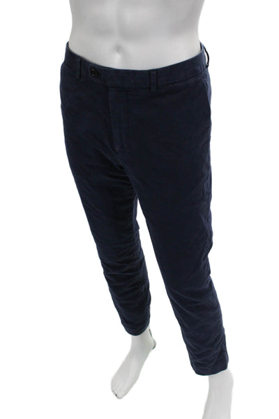 Bonobos Mens Chino Pants Blue Cotton Blend Button Fly 32in Inseam Size 33