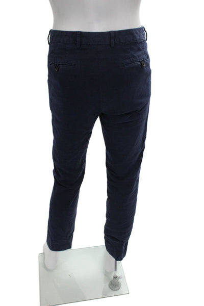 Bonobos Mens Chino Pants Blue Cotton Blend Button Fly 32in Inseam Size 33