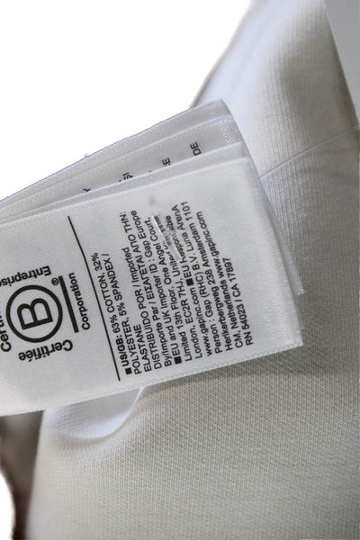 Athleta Women Pullover Cotton Crew Neck Long Sleeve Beige Size M