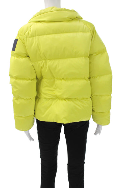 Tory Sport Women Basic Jacket Yellow Zip Polyester Long Sleeve Size S