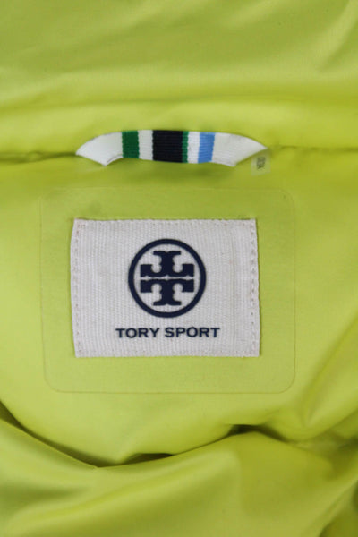 Tory Sport Women Basic Jacket Yellow Zip Polyester Long Sleeve Size S