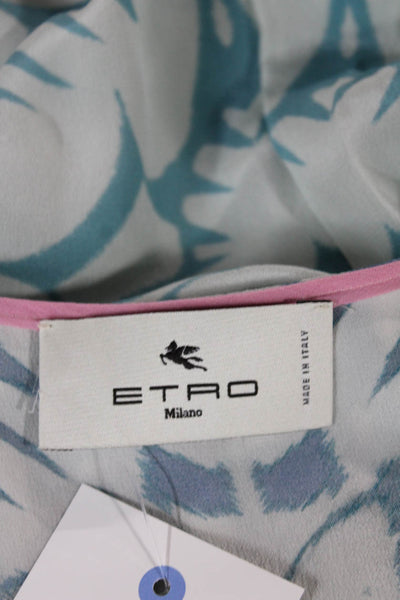 Etro Women Maxi Geometric V-Neck Multicolor Viscose Half Sleeve Dress Size 40
