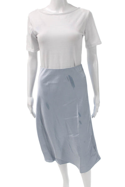 The Drop Womens Straight Pencil Midi Skirt Blue Polyester Pull On Size S