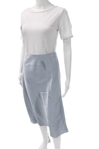 The Drop Womens Straight Pencil Midi Skirt Blue Polyester Pull On Size S