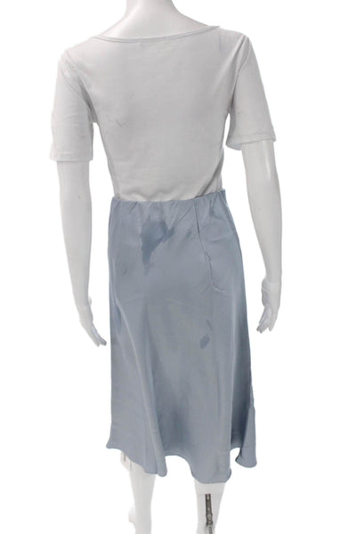 The Drop Womens Straight Pencil Midi Skirt Blue Polyester Pull On Size S