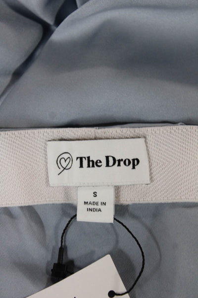 The Drop Womens Straight Pencil Midi Skirt Blue Polyester Pull On Size S