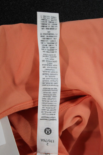 Lululemon Womens Orange Cropped Tank High Neck Sleeveless Nylon Size 2