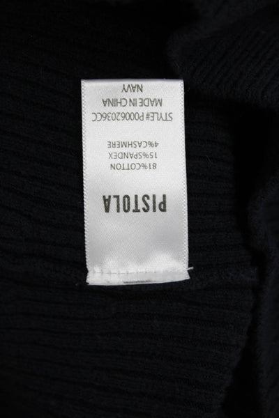 Pistola Womens Blue Cotton Square Neck Pullover Sweater Long Sleeve Size XS