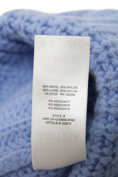 Wilfred Womens Pull On Beanie Hat Cornflower Blue Wool Size One Size