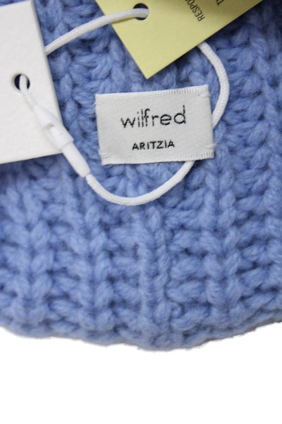 Wilfred Womens Pull On Beanie Hat Cornflower Blue Wool Size One Size