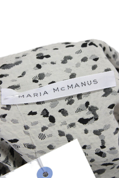 Maria McManus Women Blouse Gray Viscose Dot Round Neck 3/4 Sleeve Size S