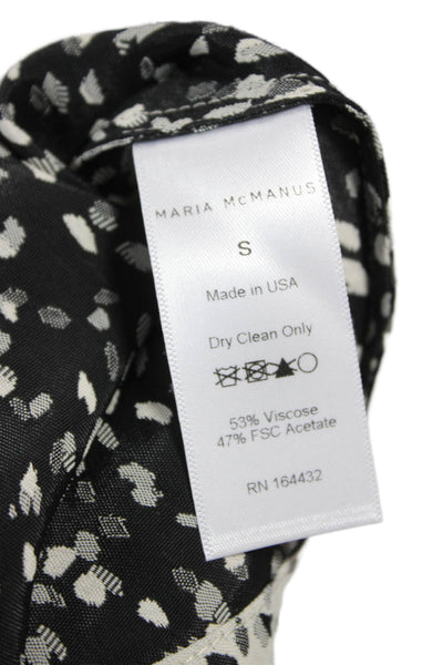 Maria McManus Women Blouse Gray Viscose Dot Round Neck 3/4 Sleeve Size S