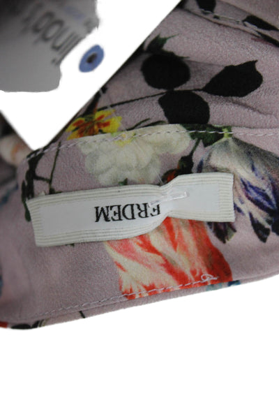 Erdem Womens Basic Silk Floral High Neck Long Sleeve Blouse Button Size 8