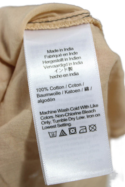 J Crew Womens Button-Up Collared Colorblock Beige Cotton Top Size 2