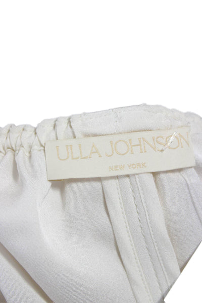 Ulla Johnson Women Ivory Basic Blouse Short Sleeve Round Neck Size 2