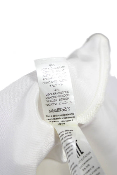 Forte_Forte Womens Basic Acetate V-Neck Sleeveless Blouse White Size 2