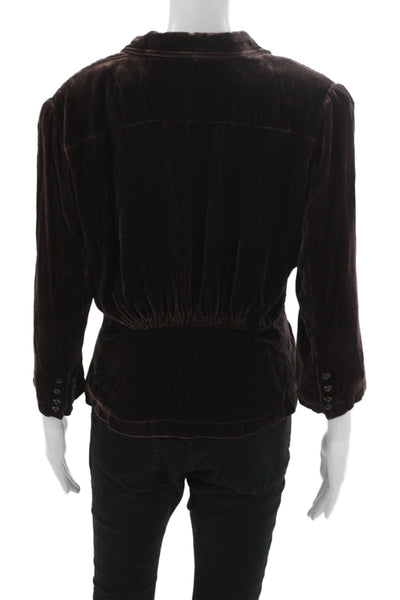 Ralph Lauren Polo Jeans Womens Basic Jacket Brown Rayon 3/4 Sleeve Size M