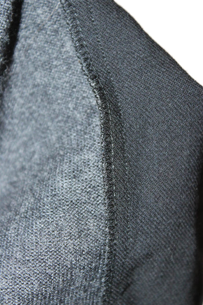 Hermes Womens Basic Black Wool Button-Up Round Neck Long Sleeve Sweater Size M