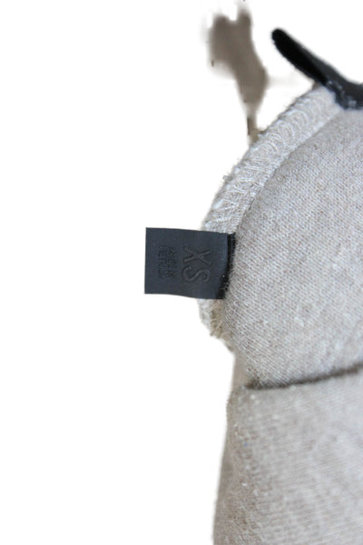 Essentials Unisex Pullover Hoodie High Neck Cotton Blend Beige Size XS