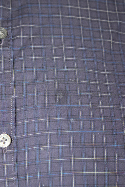 John Varvatos Star USA Mens Striped Long Sleeve Button-Down Shirt Blue Size L