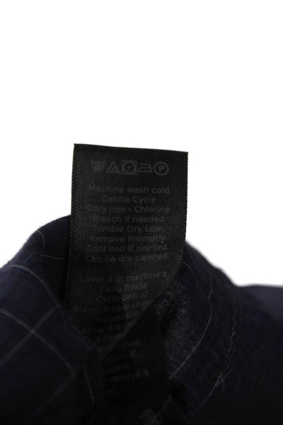 John Varvatos Star USA Mens Striped Long Sleeve Button-Down Shirt Blue Size L