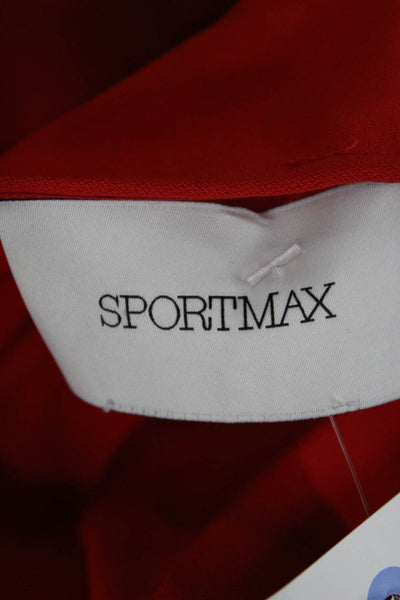 Sportmax Women Red V-Neck Sleeveless Mini Dress Polyester Blend Zip Size S