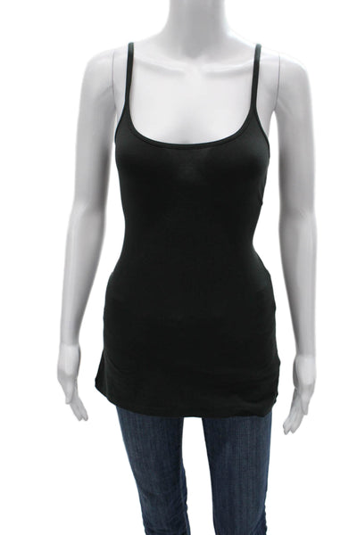 Calypso Saint Barth Women Camisole Black Scoop Neck Spaghetti Size L