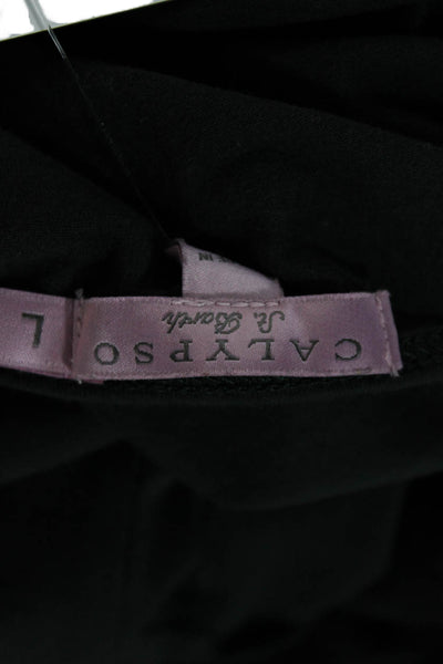 Calypso Saint Barth Women Camisole Black Scoop Neck Spaghetti Size L