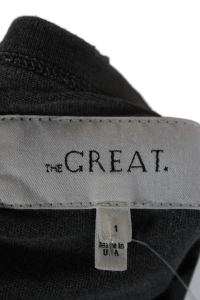The Great Womens Basic Cotton Crewneck Tank Gray Sleeveless Size S