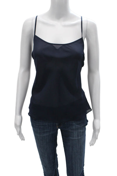 Harolds Womens Tank Sleeveless Round Neck Blue Polyester Size 12